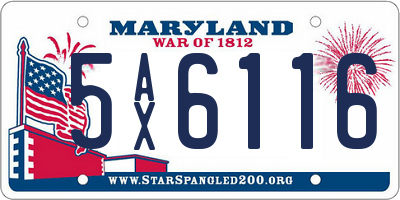 MD license plate 5AX6116