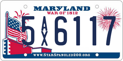 MD license plate 5AX6117