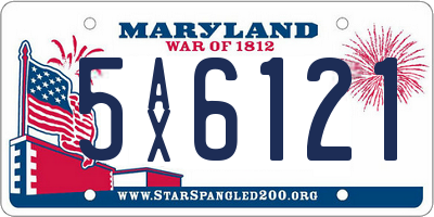 MD license plate 5AX6121