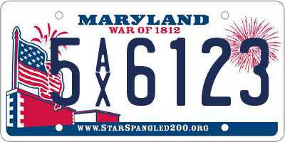 MD license plate 5AX6123