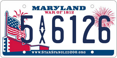 MD license plate 5AX6126