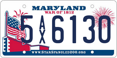 MD license plate 5AX6130