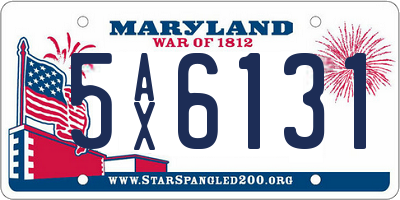MD license plate 5AX6131