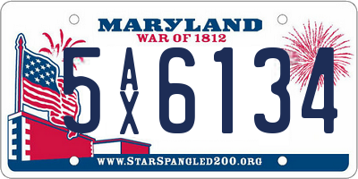 MD license plate 5AX6134