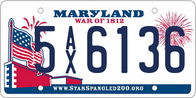 MD license plate 5AX6136