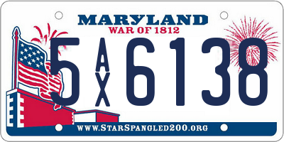 MD license plate 5AX6138