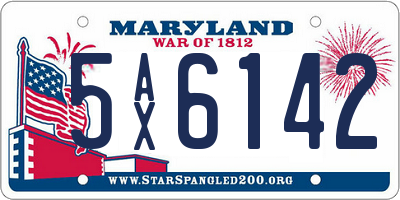 MD license plate 5AX6142