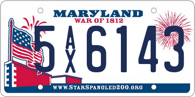 MD license plate 5AX6143