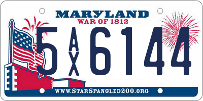 MD license plate 5AX6144