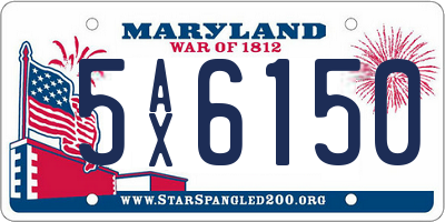 MD license plate 5AX6150