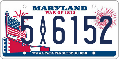 MD license plate 5AX6152