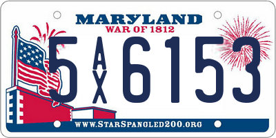 MD license plate 5AX6153
