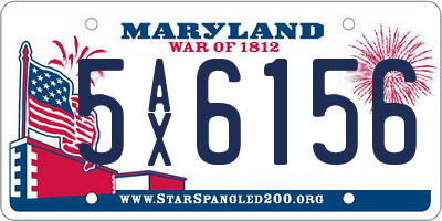 MD license plate 5AX6156