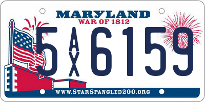 MD license plate 5AX6159