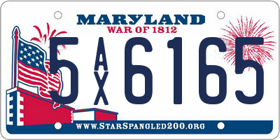 MD license plate 5AX6165