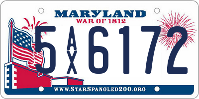 MD license plate 5AX6172