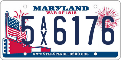 MD license plate 5AX6176