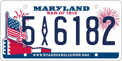 MD license plate 5AX6182