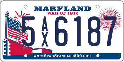 MD license plate 5AX6187