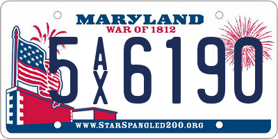 MD license plate 5AX6190