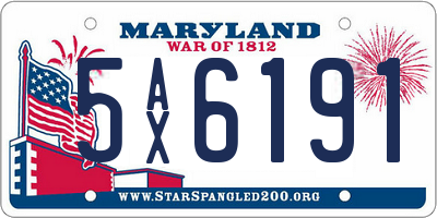 MD license plate 5AX6191