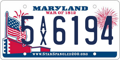 MD license plate 5AX6194