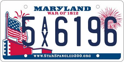 MD license plate 5AX6196