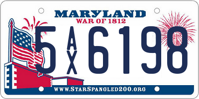 MD license plate 5AX6198