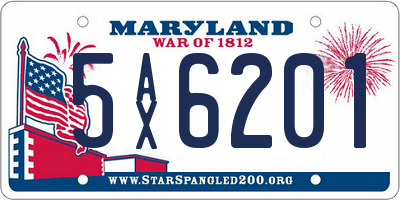 MD license plate 5AX6201