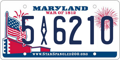 MD license plate 5AX6210