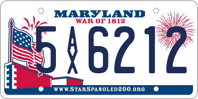 MD license plate 5AX6212