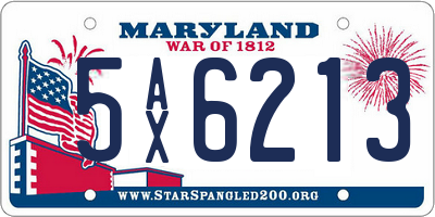 MD license plate 5AX6213