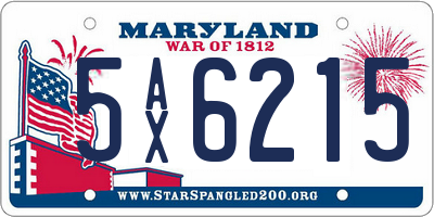 MD license plate 5AX6215