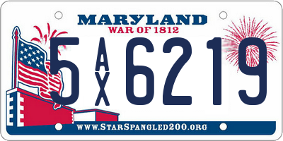 MD license plate 5AX6219
