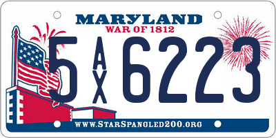 MD license plate 5AX6223