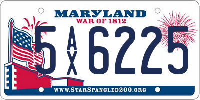 MD license plate 5AX6225
