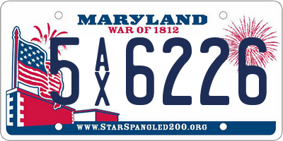 MD license plate 5AX6226