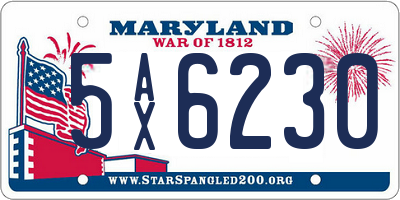 MD license plate 5AX6230