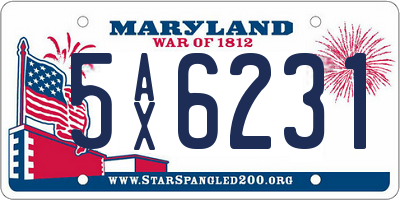 MD license plate 5AX6231