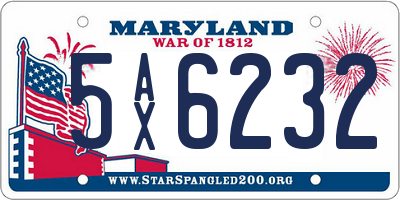 MD license plate 5AX6232