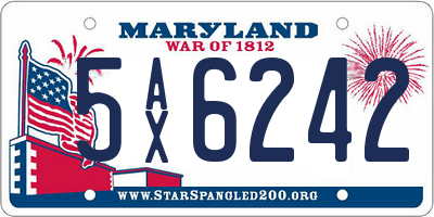 MD license plate 5AX6242