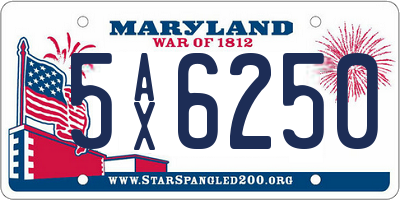 MD license plate 5AX6250