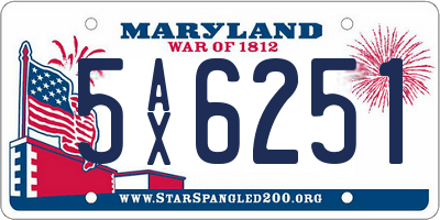 MD license plate 5AX6251
