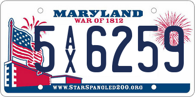 MD license plate 5AX6259