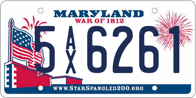 MD license plate 5AX6261