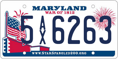 MD license plate 5AX6263