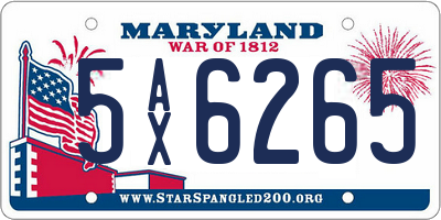 MD license plate 5AX6265