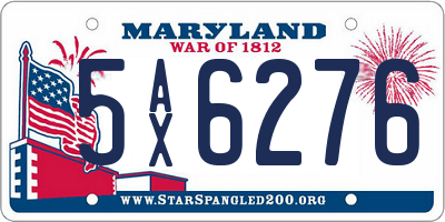 MD license plate 5AX6276
