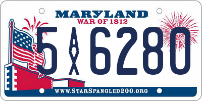 MD license plate 5AX6280
