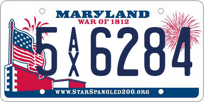 MD license plate 5AX6284